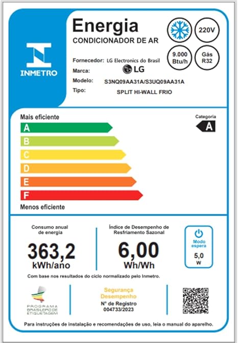 Ar Condicionado Hi Wall LG Dual Inverter Voice 9.000 Btus Frio 220v R-32