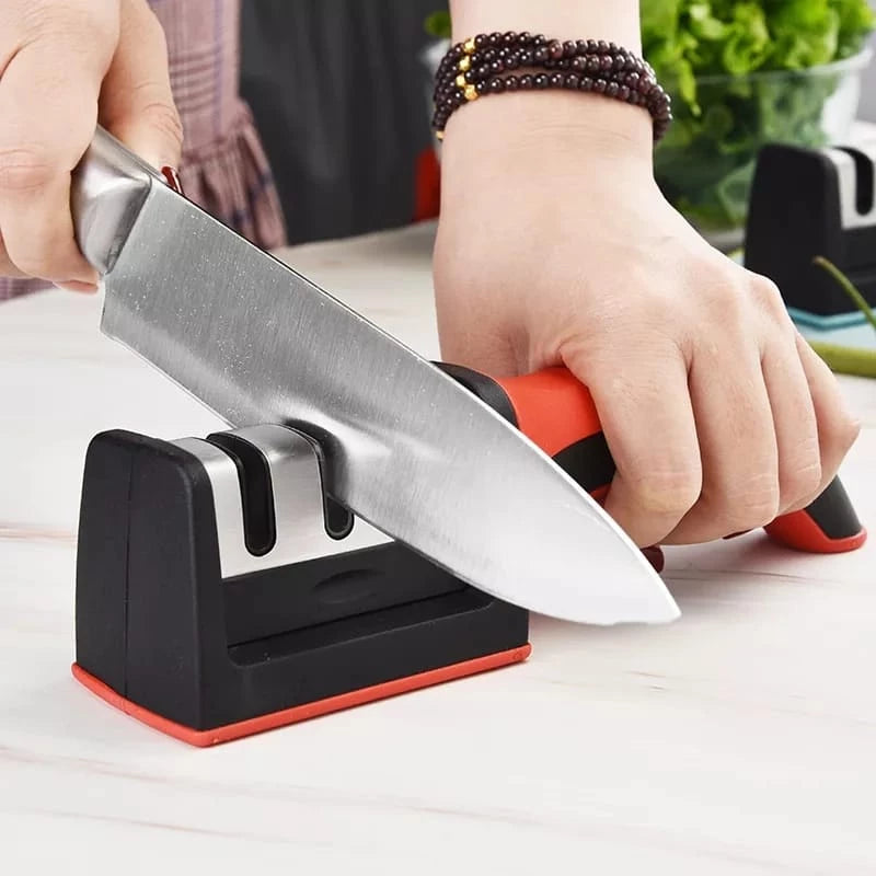 Amolador Afiador De Facas Em Aço Inox Com 3 Afiadores, Amolador De Faca
