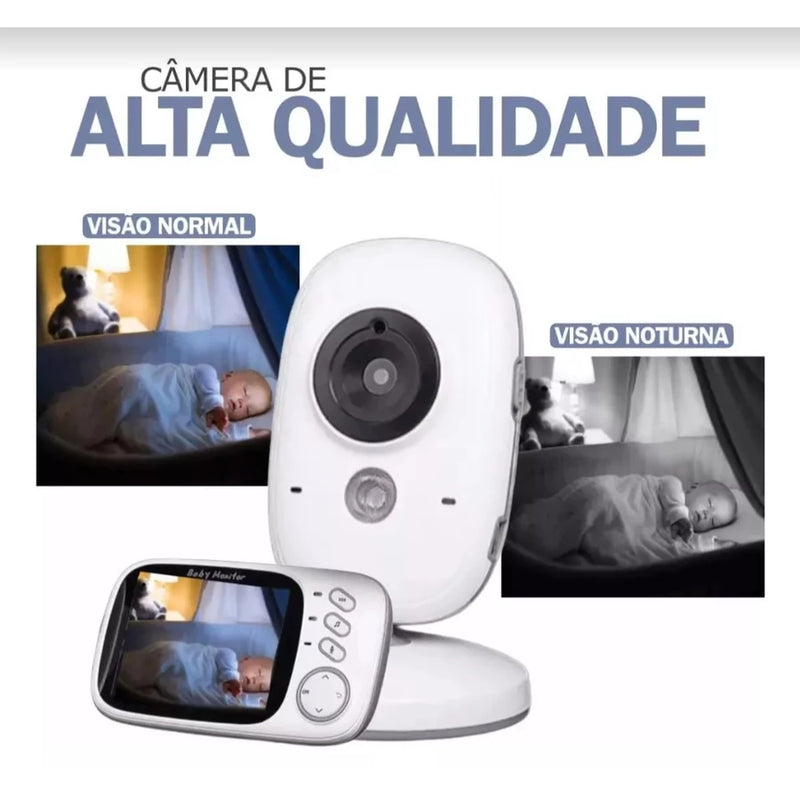Baba Eletrônica VB603 Com Monitor Visão Noturna, Câmera c/ Audio Sensor de Temperatura