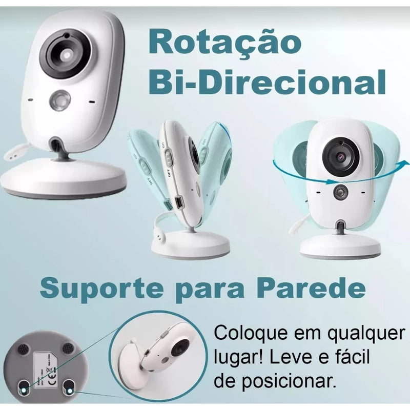 Baba Eletrônica VB603 Com Monitor Visão Noturna, Câmera c/ Audio Sensor de Temperatura