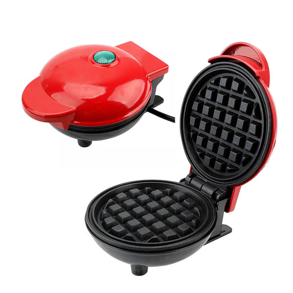 Mini Máquina de Waffles Elétrica Portátil Casa Cozinha Fazer Waffle Panquecas Automático 110V